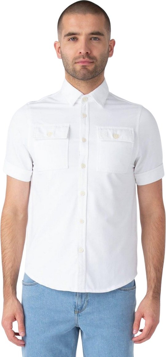 Luke 1977 - "Mr Social" Hemd für Herren, Utility-Tasche (Weiß)