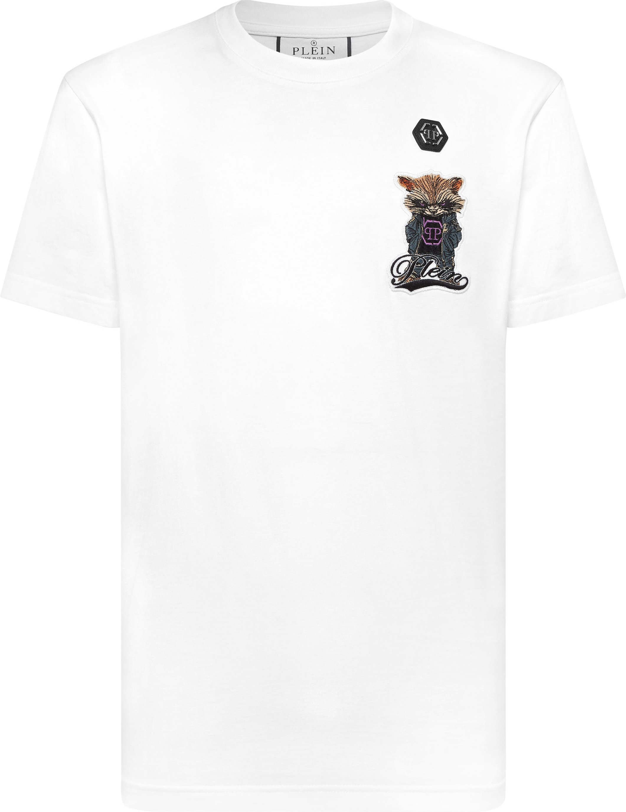 Round Neck T-Shirt Plein Raccoon Signature