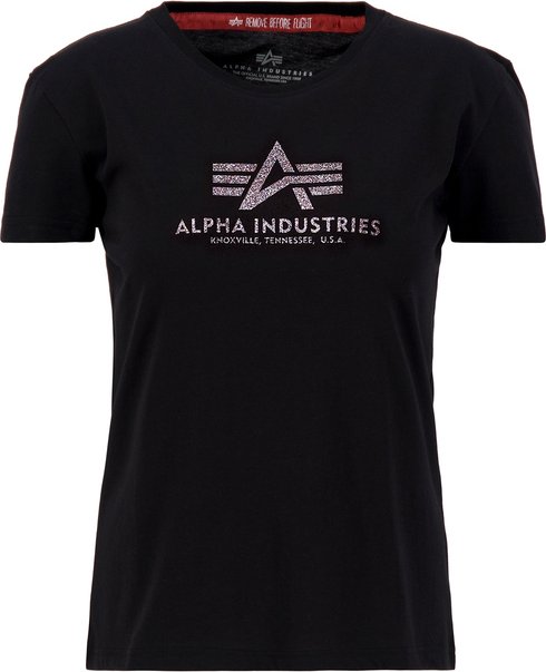 New Basic Big Logo Glitter T-Shirt Women