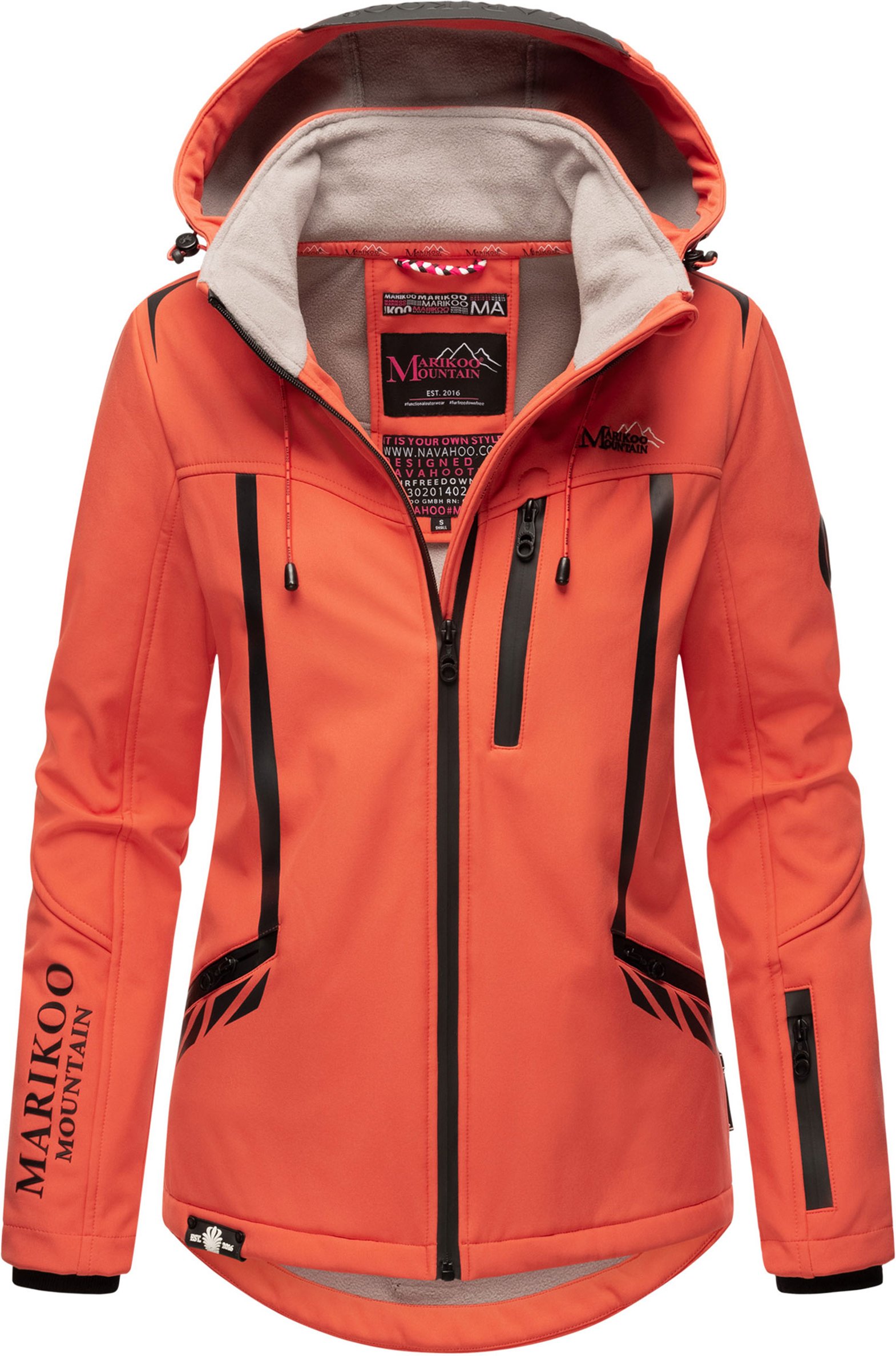 Thumbnail - Marikoo Damen Softshelljacke – Mount-Cho-Oyu mit abnehmbarer Kapuze