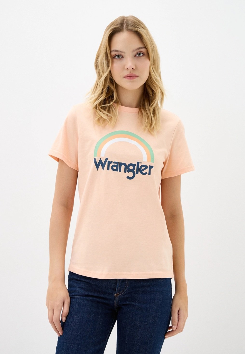 Wrangler – T-Shirt – Hellpfirsich