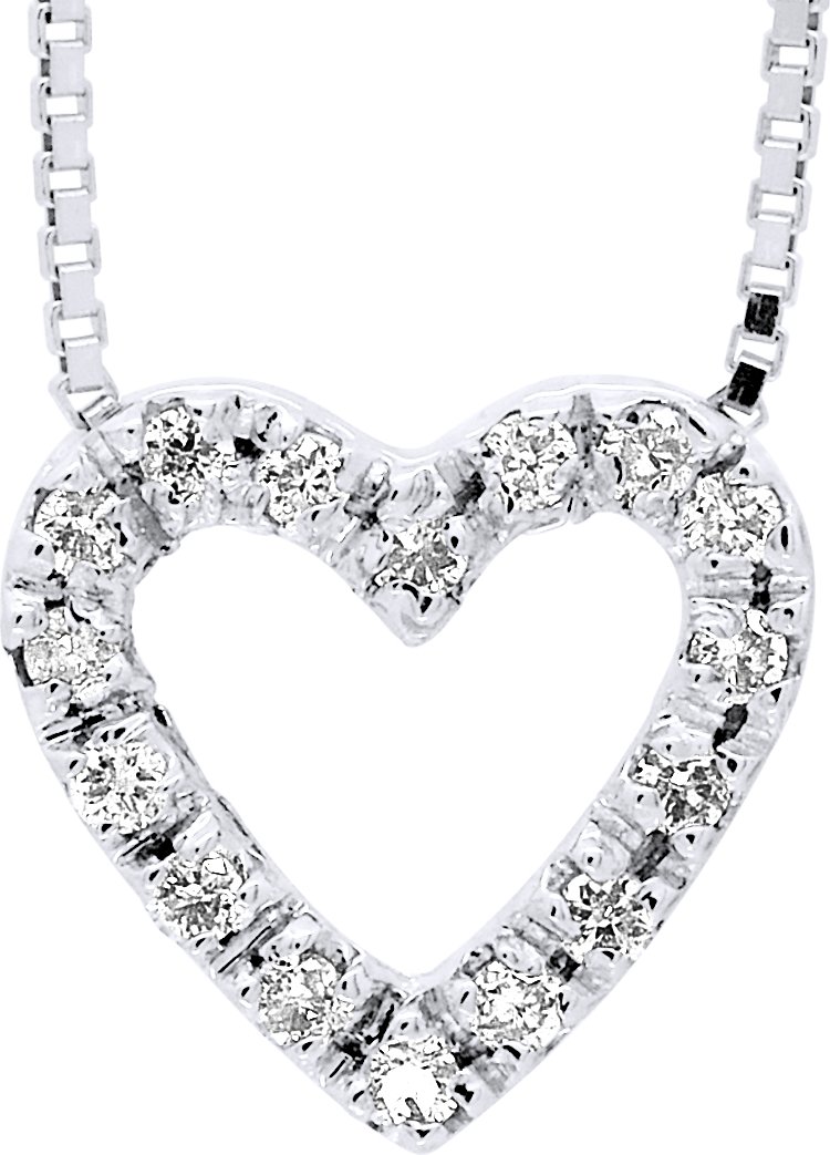 Collier Diamants 0,070 Cts Or Blanc 18 Carats