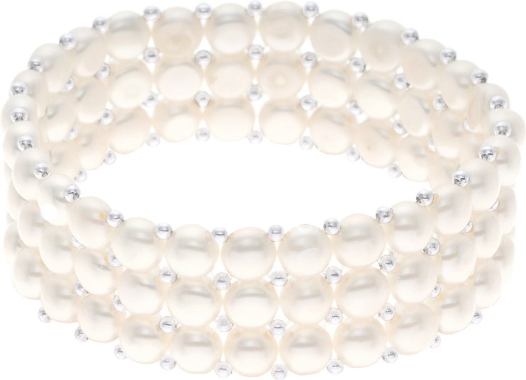 DIADEMA - Armband - Echte Süßwasserperlen - Weiß