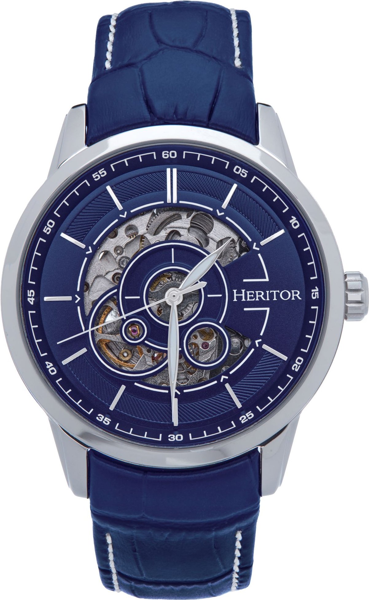 Heritor Automatik Davies Semi-Skelett Lederbanduhr