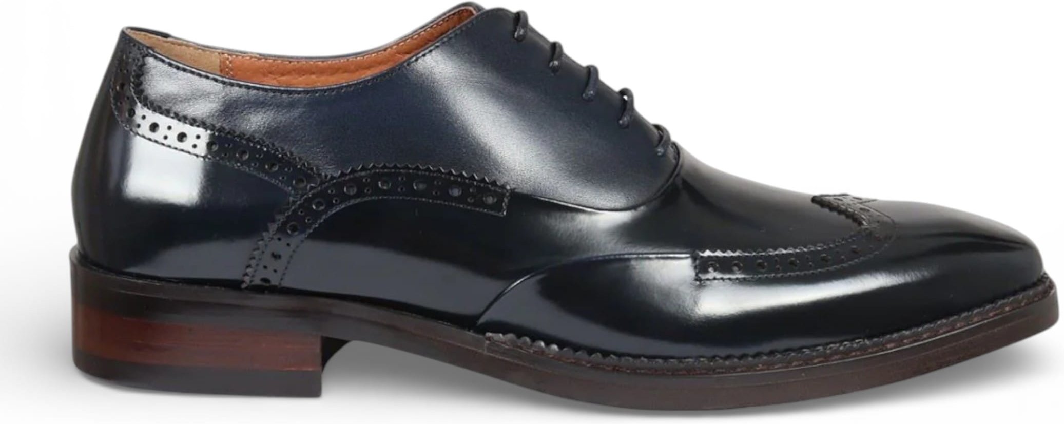 Justin Reess Herren-Brogue-Schuhe aus schwarzem Lackleder - Harry