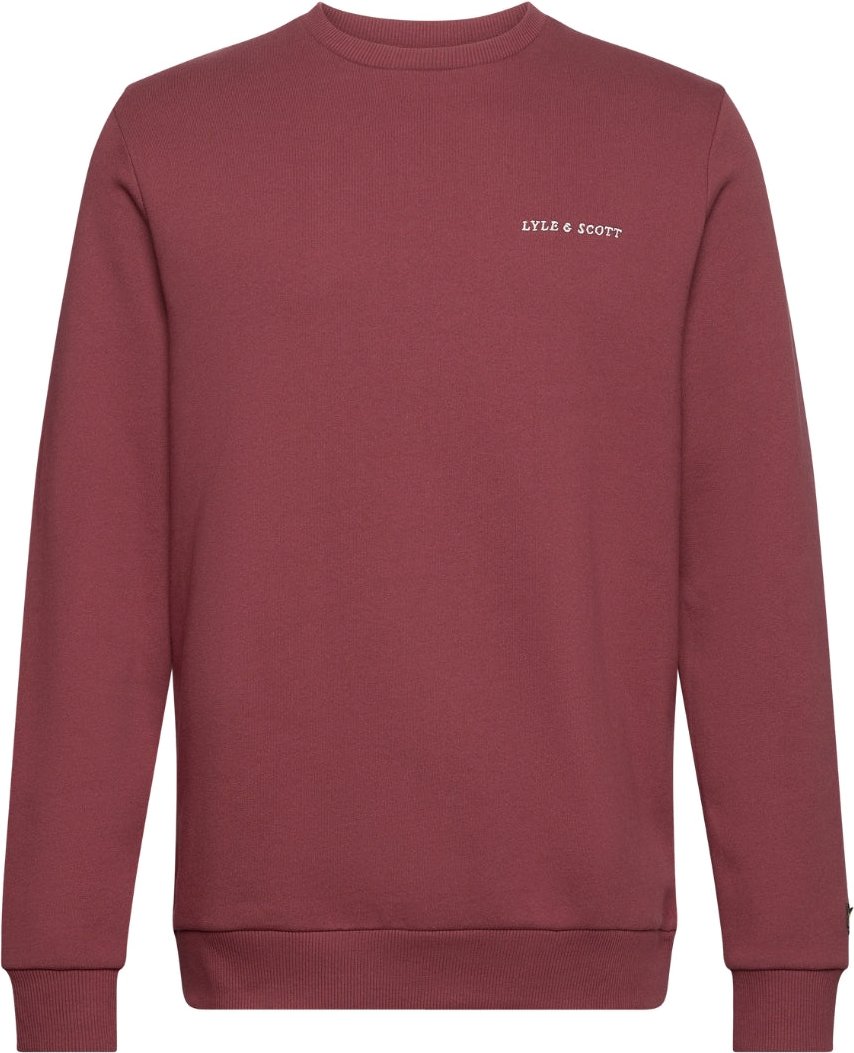 Lyle & Scott Sweatshirt mit aufgesticktem Fletcher-Logo in Burgunderrot