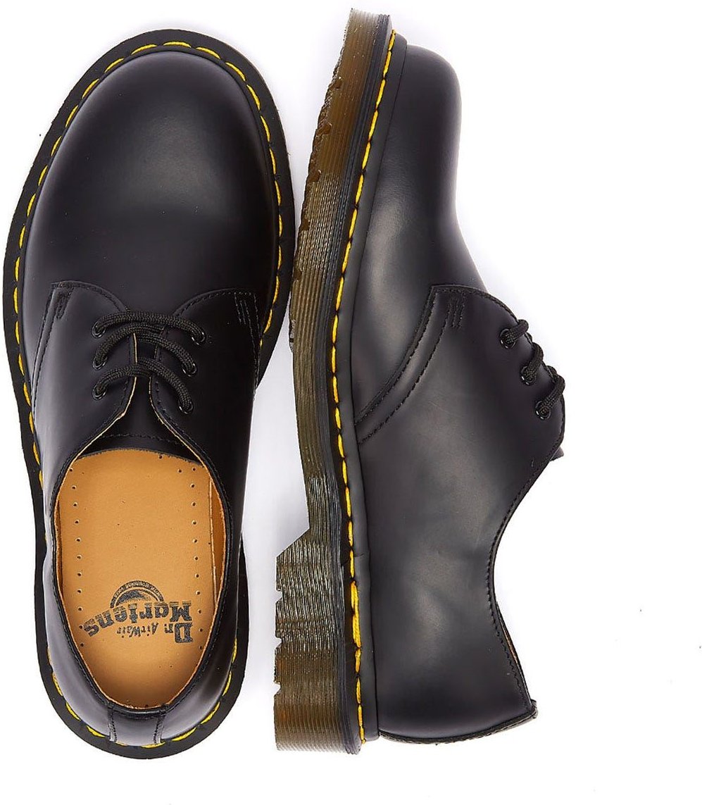 Einkaufen Für Damen Schwarze 1461 Glatte Lederschuhe