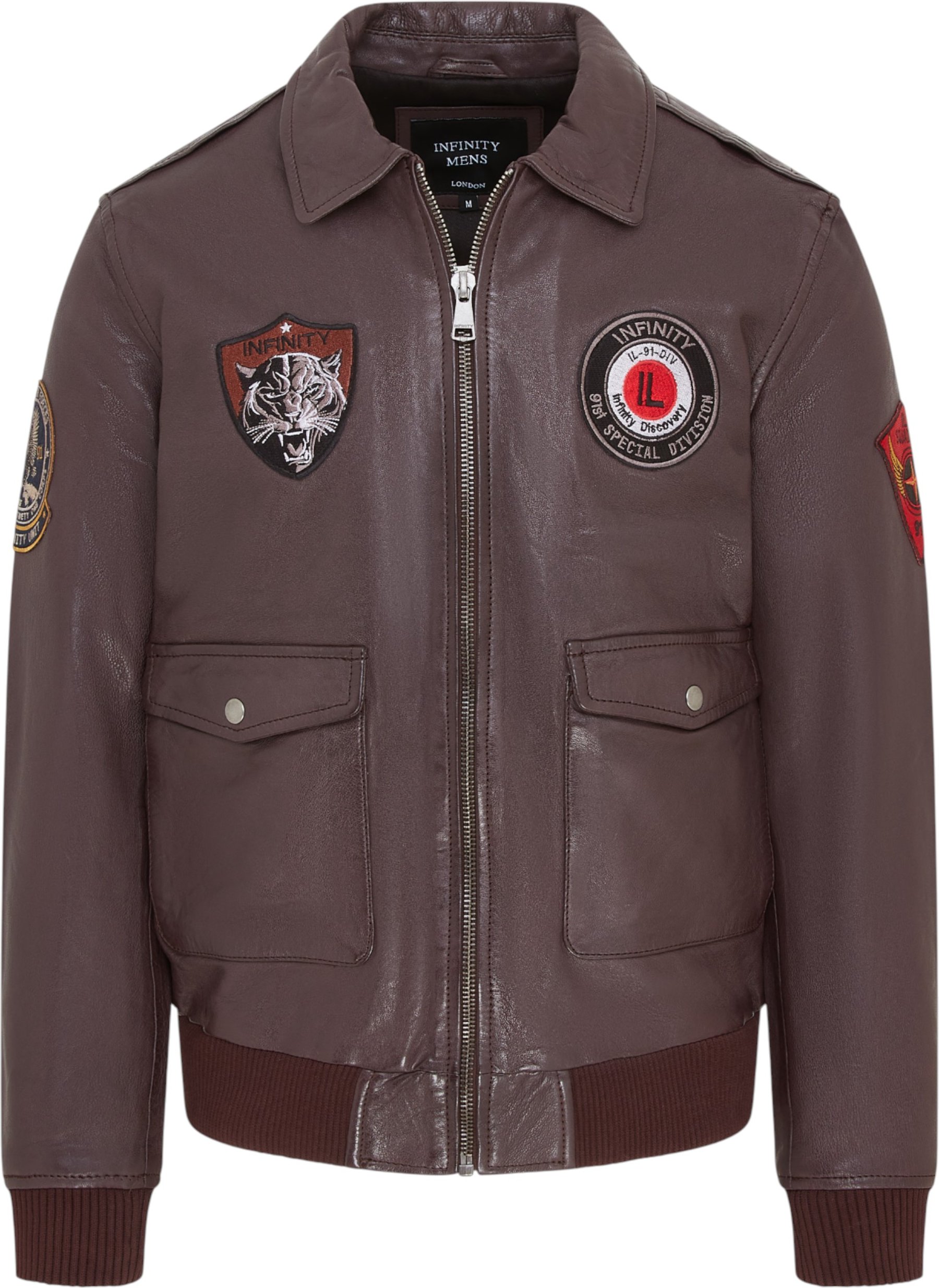 Braune Bomberjacke aus Leder für Herren G-1 mit Fliegerkragen – Maverick