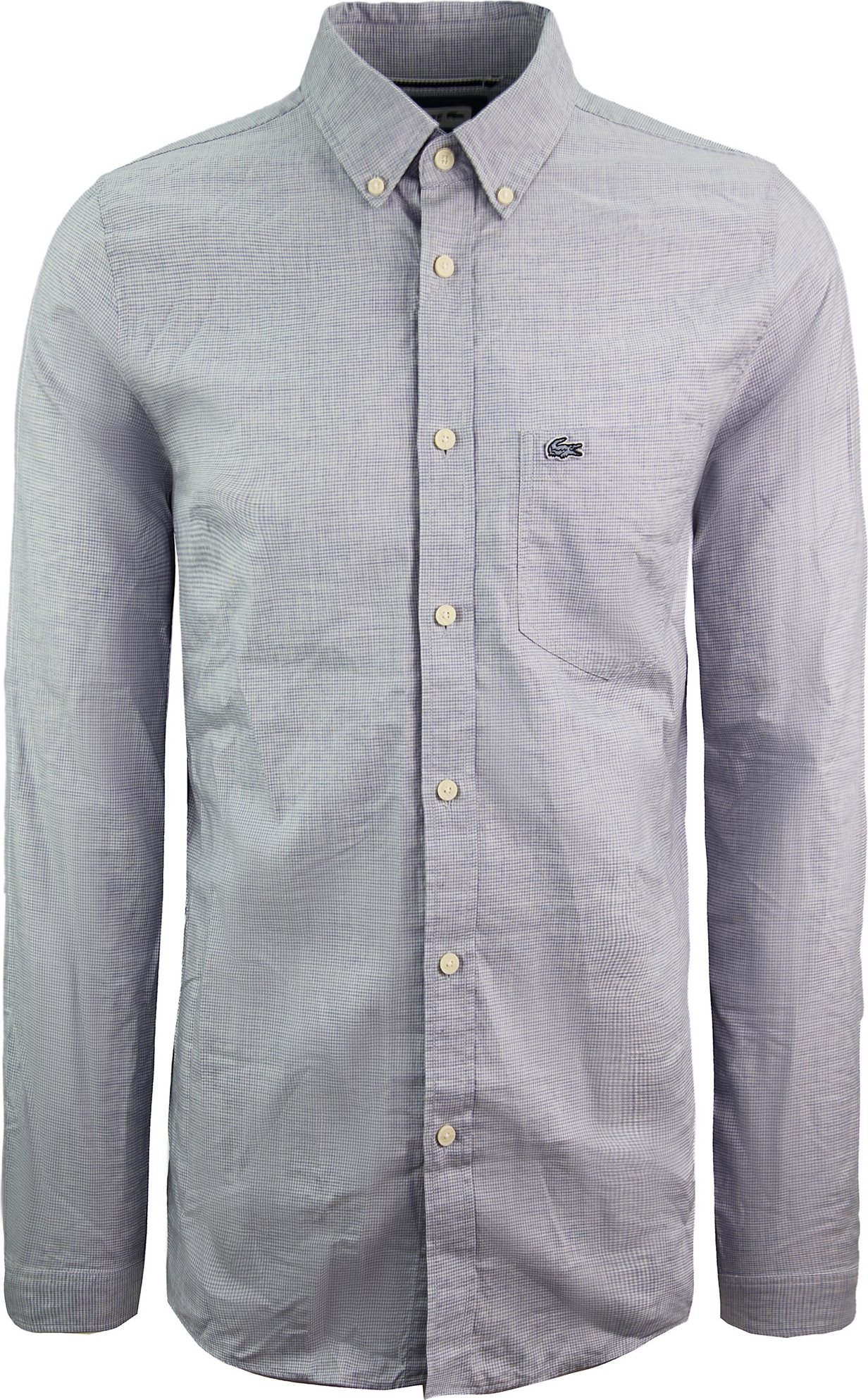 Lacoste gewebte schlanke Fit Herrenblau/weißes Hemd
