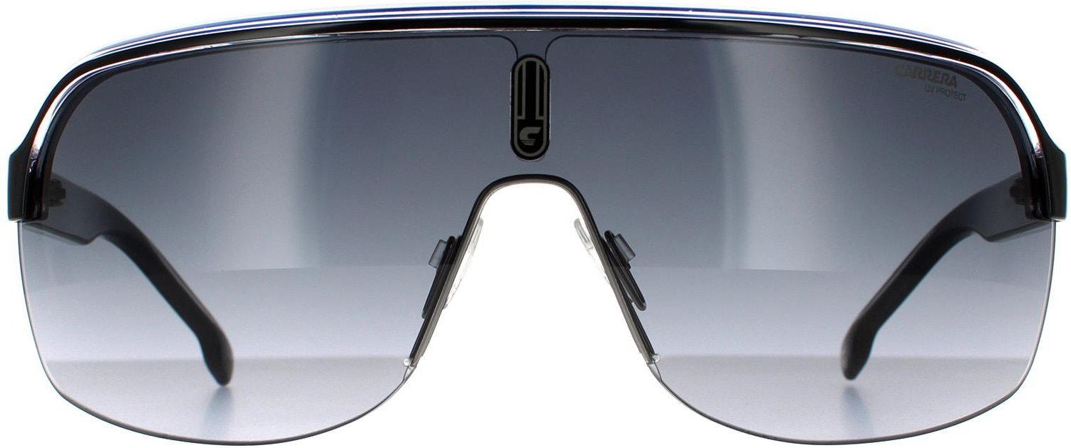 Carrera Shield Unisex Schwarz Kristall Weiß Blau Dunkelgrau Gradient Sonnenbrille