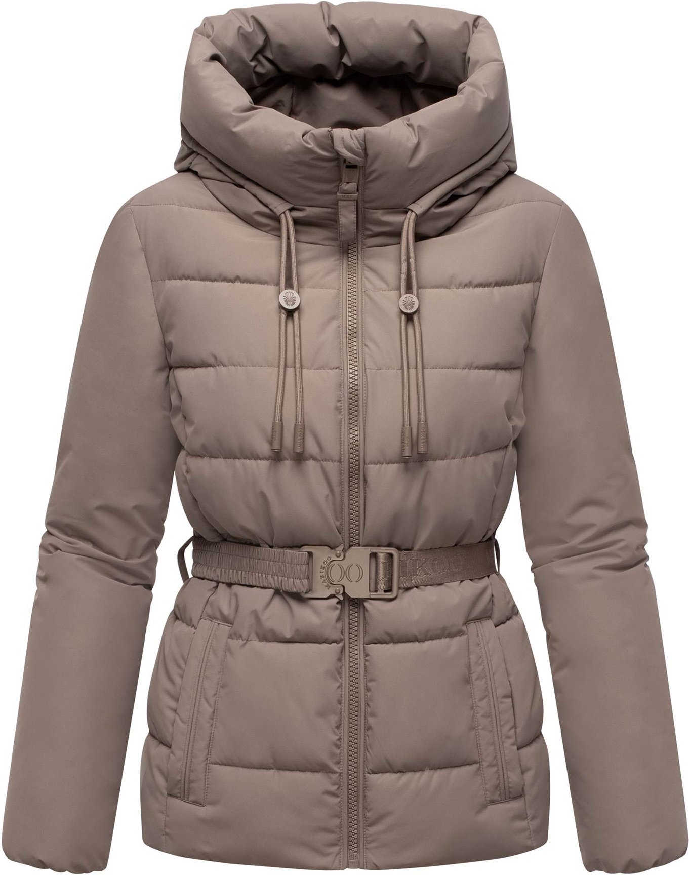 Thumbnail - Marikoo Damen Winterjacke Himee mit Taillengürtel & Magnettaschen