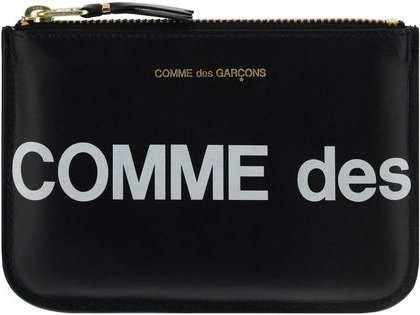 Comme Des Garçons Schwarze Kalbleder Bos Taurus Geldbörse