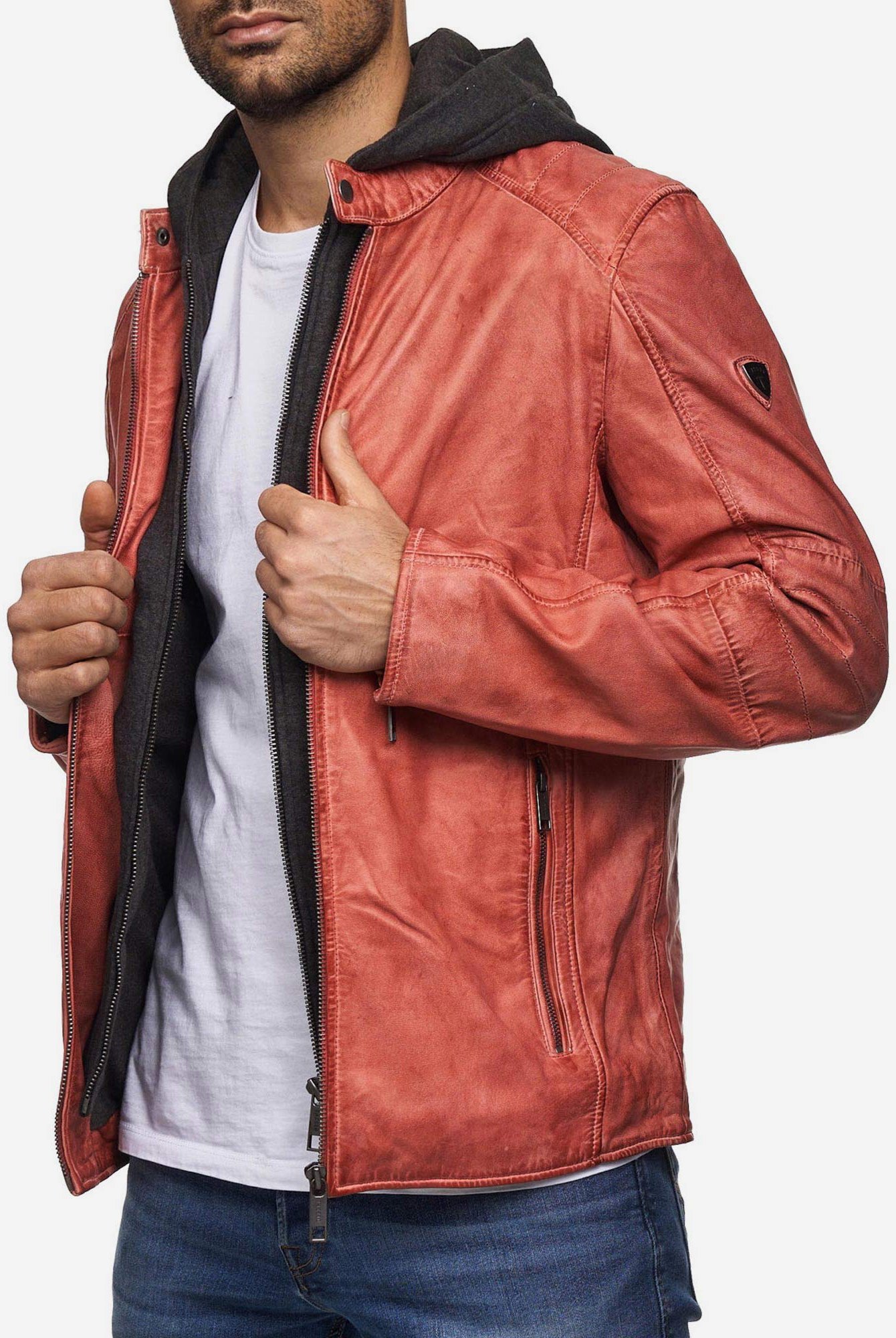 Thumbnail - Tazzio Herren Lederjacke Two-in-One Style
