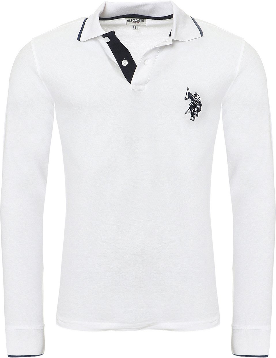 U.S. Polo Assn. Langarm Poloshirt in Weiß