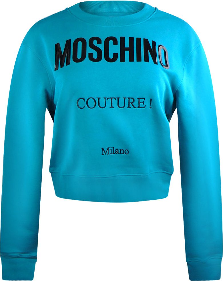 Türkisblaues Sweatshirt Mit Moschino Couture-logo