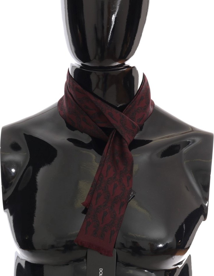 Dolce & Gabbana Bordeaux Seidenkrone Chili-Schal