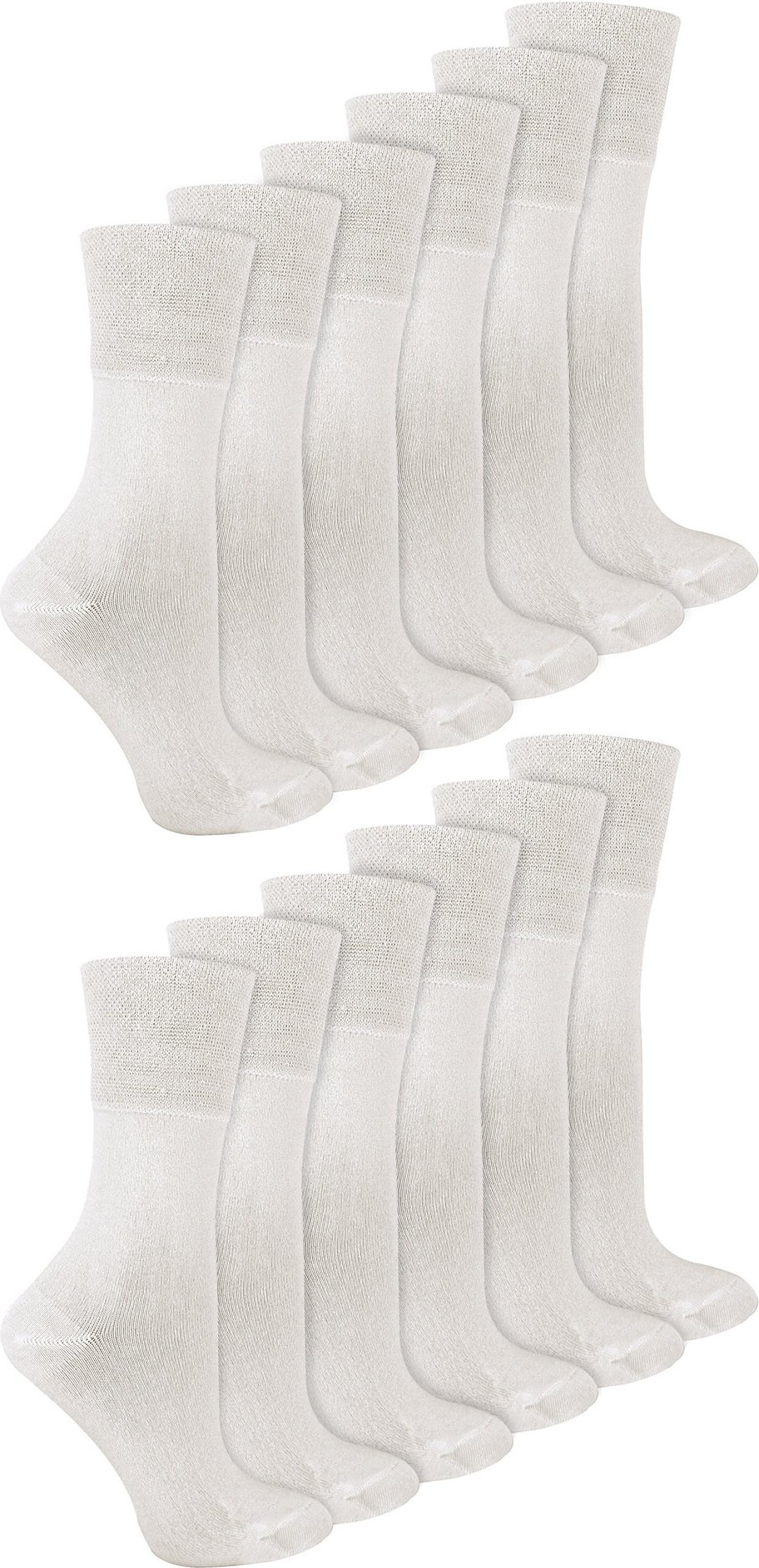 IOMI - 12 Paar Multipack Damen Diabetiker Bambus Socken | Damen Extra breite nahtlose Socken mit nicht elastischen sanft...