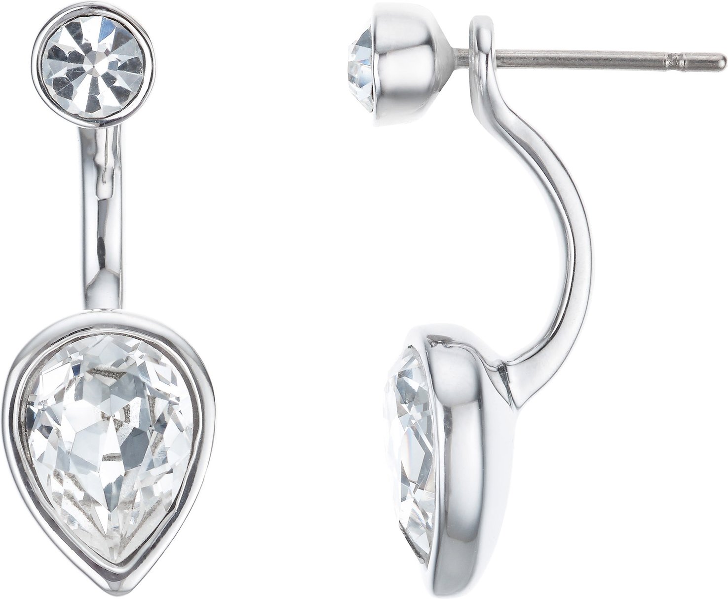 Buckley London Ohrstecker Messing rhodiniert Kristall 4tlg.