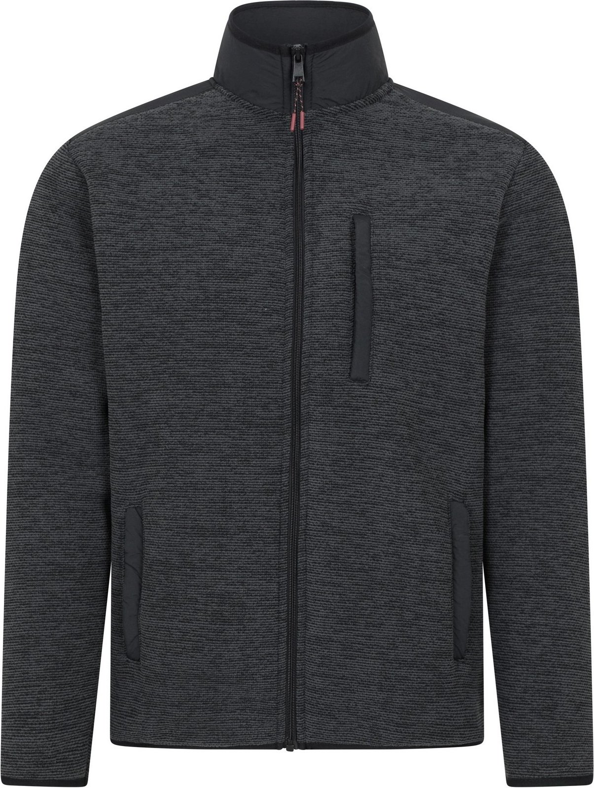 Mountain Warehouse - "Hayfield" Fleece-Oberteil für Herren, Durchgehender Reißverschluss, Kunstfell gefüttert (Holzkohle...