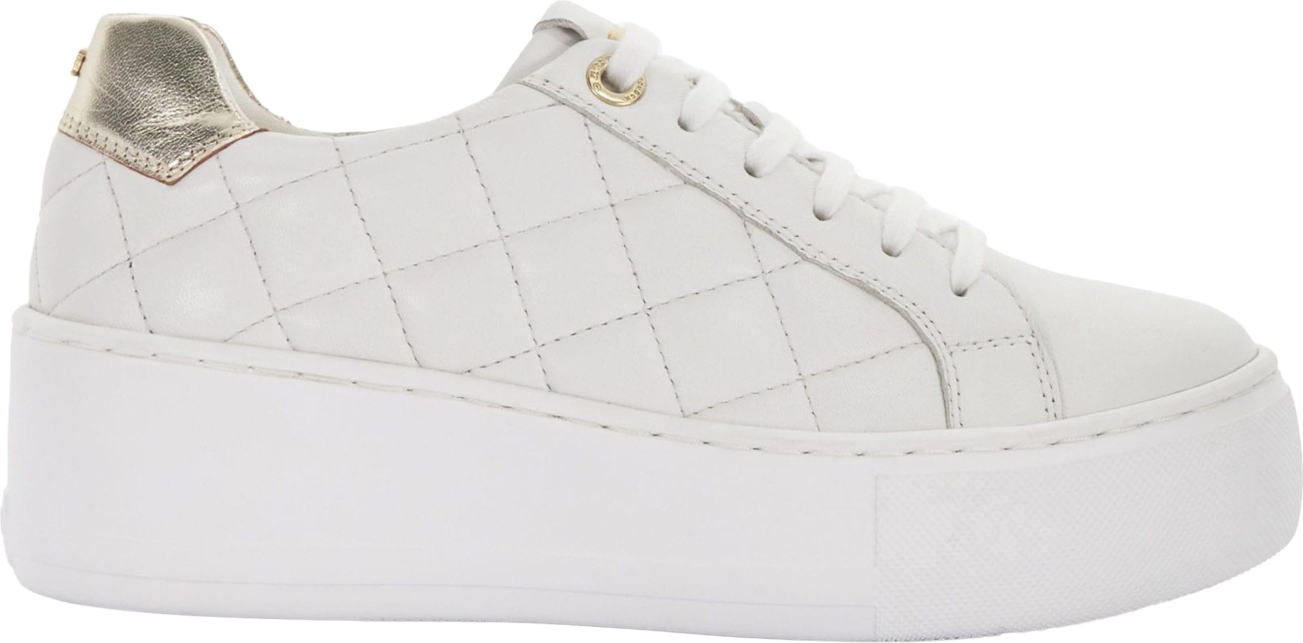 Boss - "Elizas" Gesteppt Sneaker für Damen, Leder, Keilabsatz (Weiß)