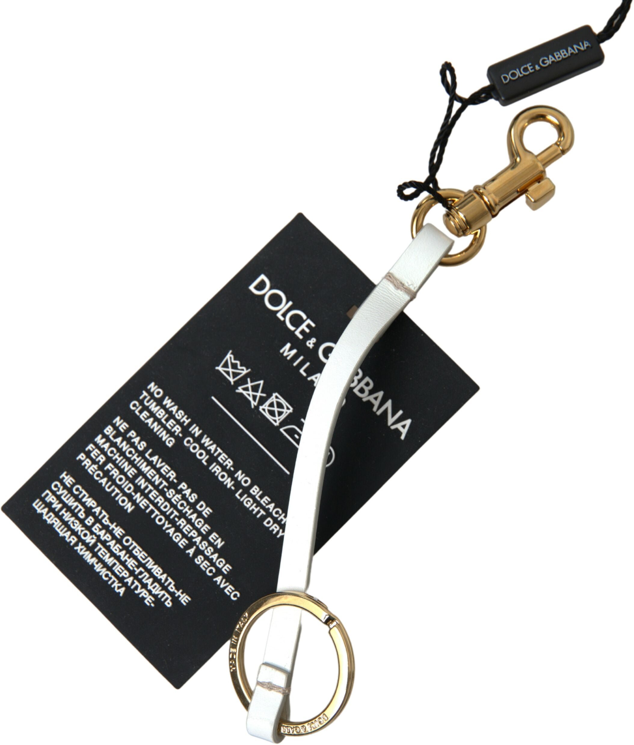 Dolce & Gabbana Schwarzer Silikon DG Logo Goldmessing Schlüsselanhänger