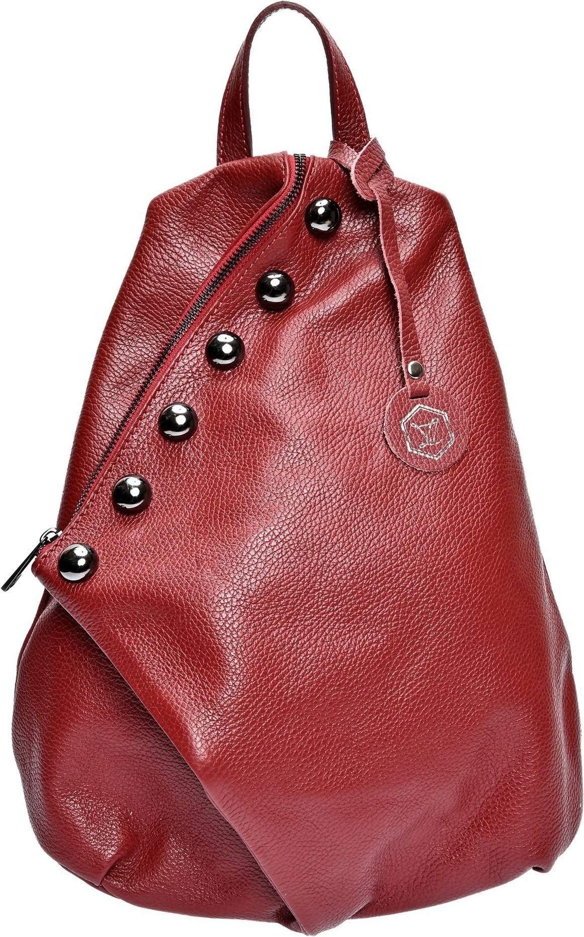 Luisa Vannini Rote und Violette Lederhandtasche