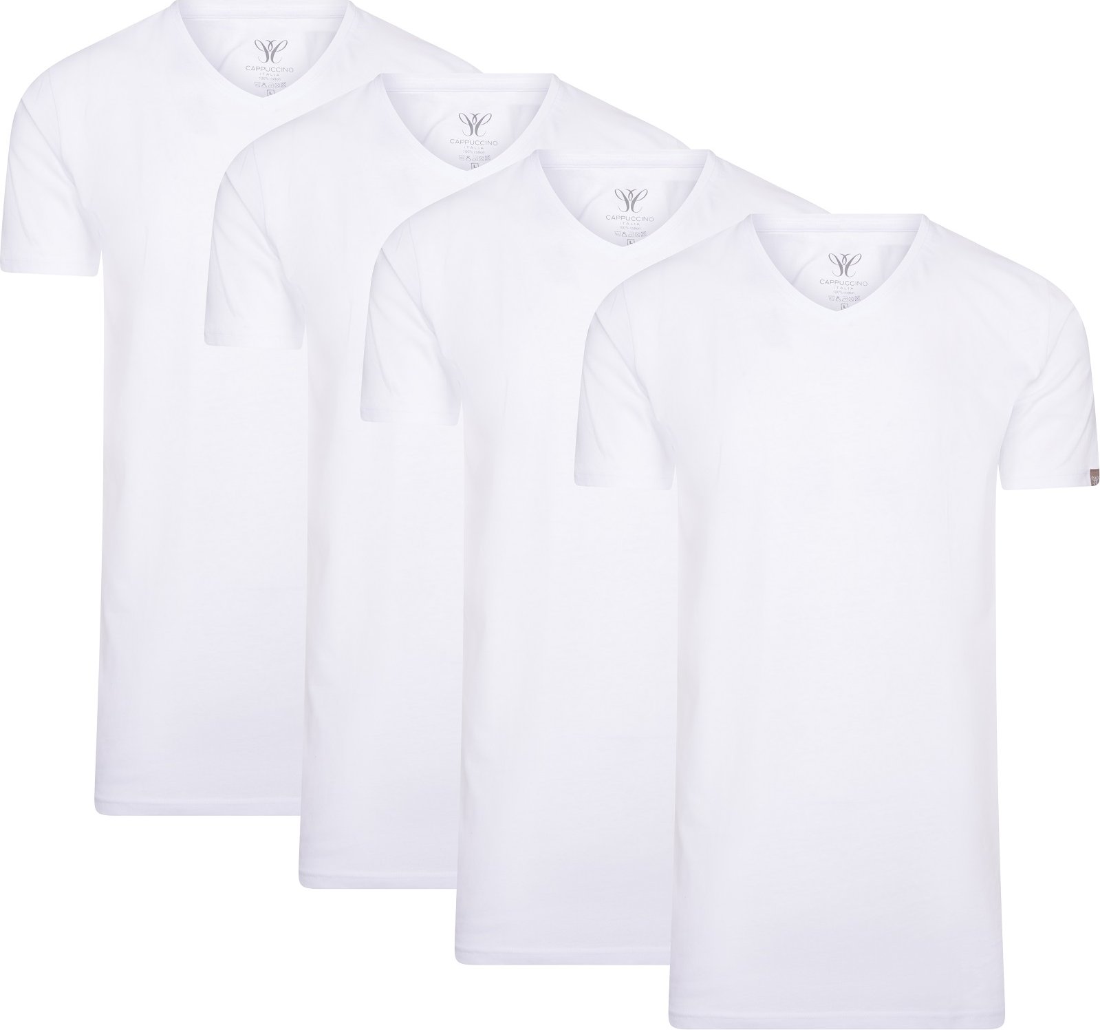 4-Pack T-shirts von Cappuccino Italia in der farbe Weiss und in größe L.