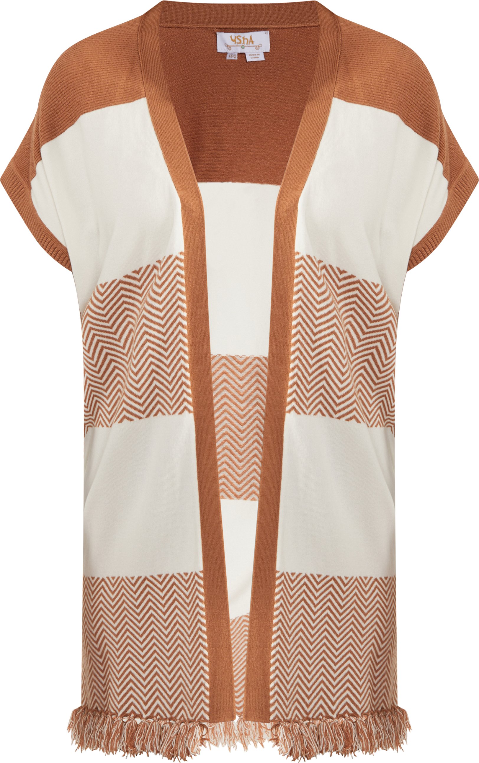 usha FESTIVAL Gilet tricoté Long carnea