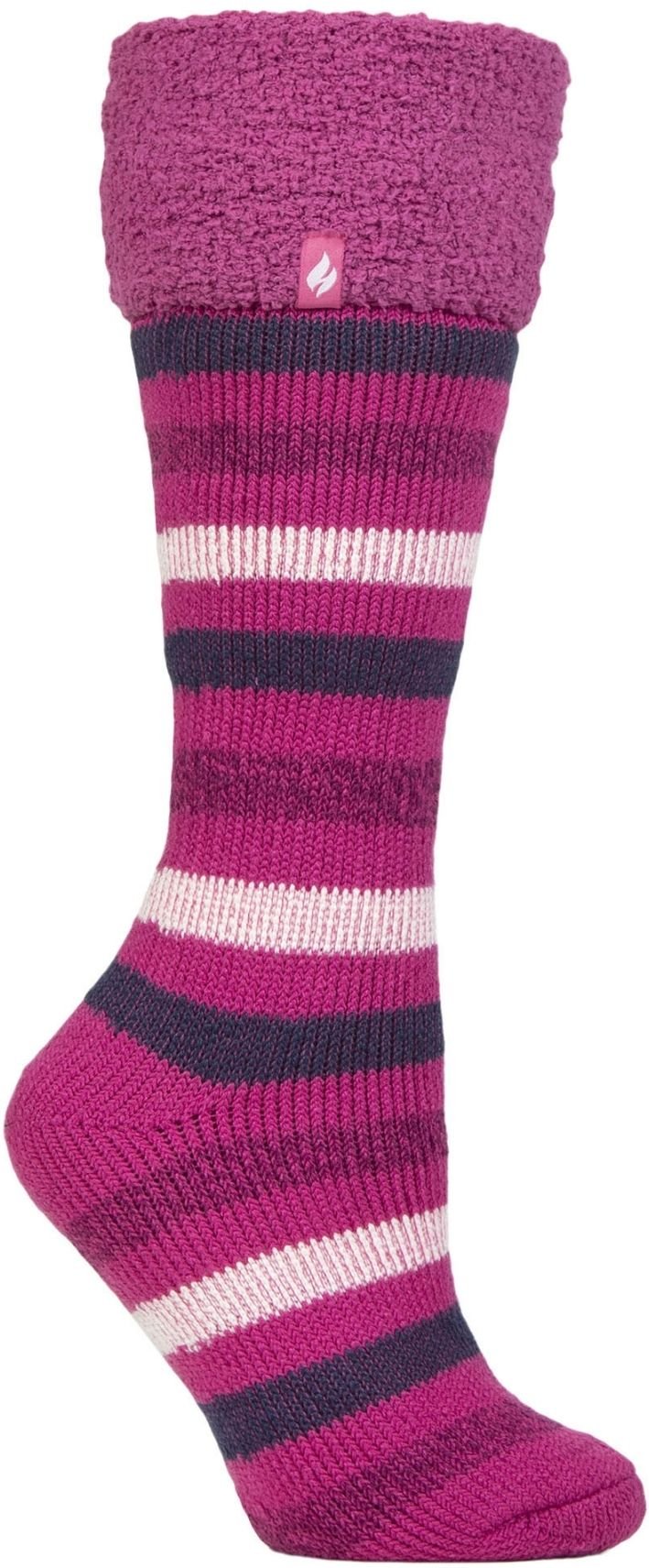 Damen Thermal-Socken mit mehrfarbigem gestreiften Muster für lange Gummistiefel