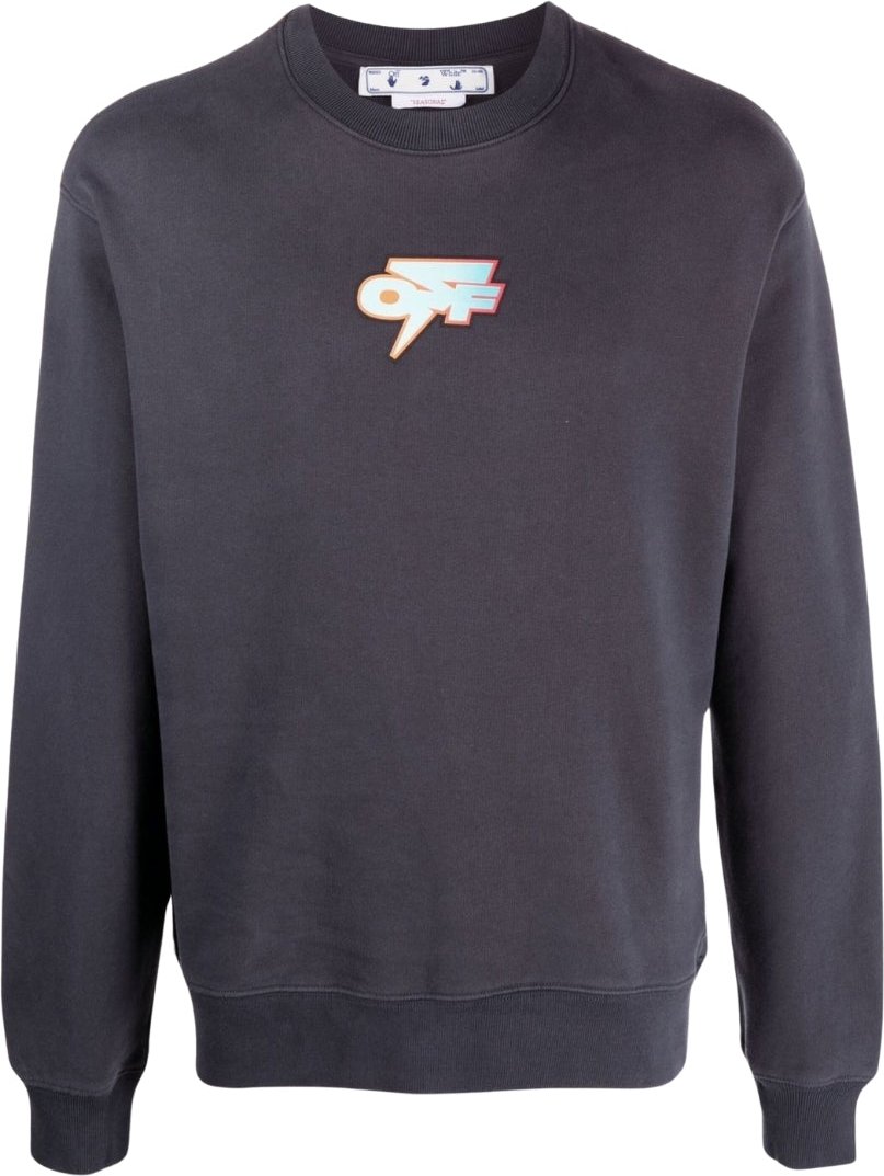 Off-White Thunder Skate Fit Rundhals-Sweatshirt in Marineblau