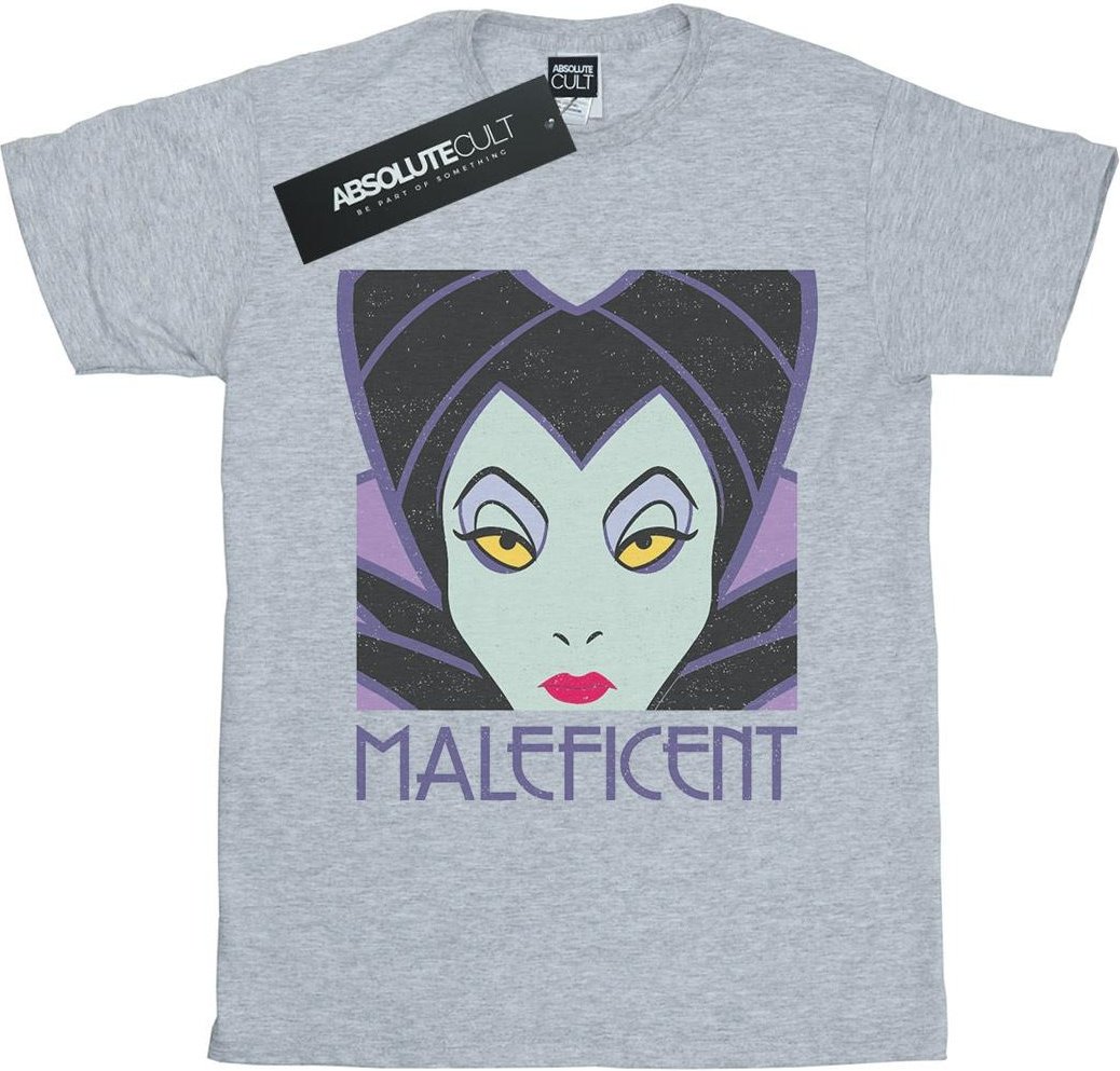 Disney - "Maleficent Cropped Head" T-Shirt für Damen (Grau)