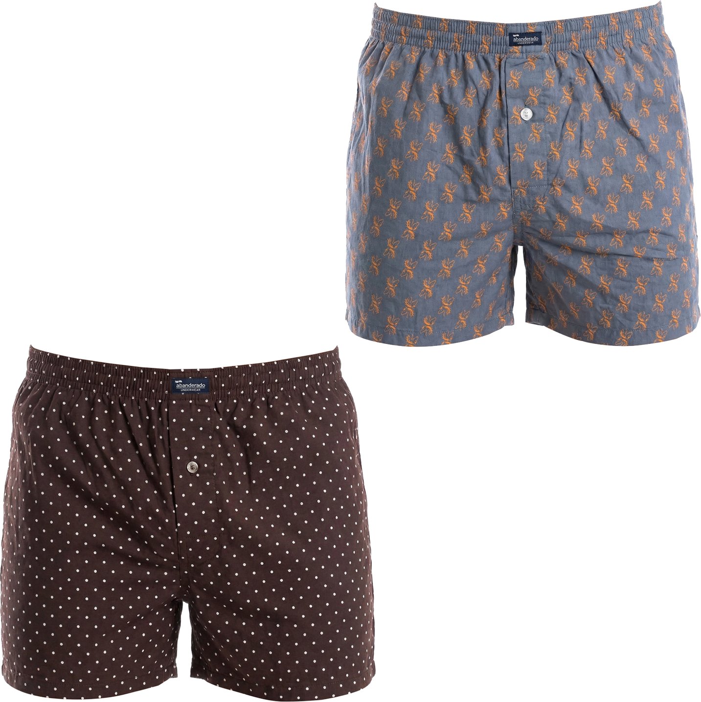 Packung mit 2 essentiellen Baumwoll-Boxershorts für Männer mit elastischem Bund A0100