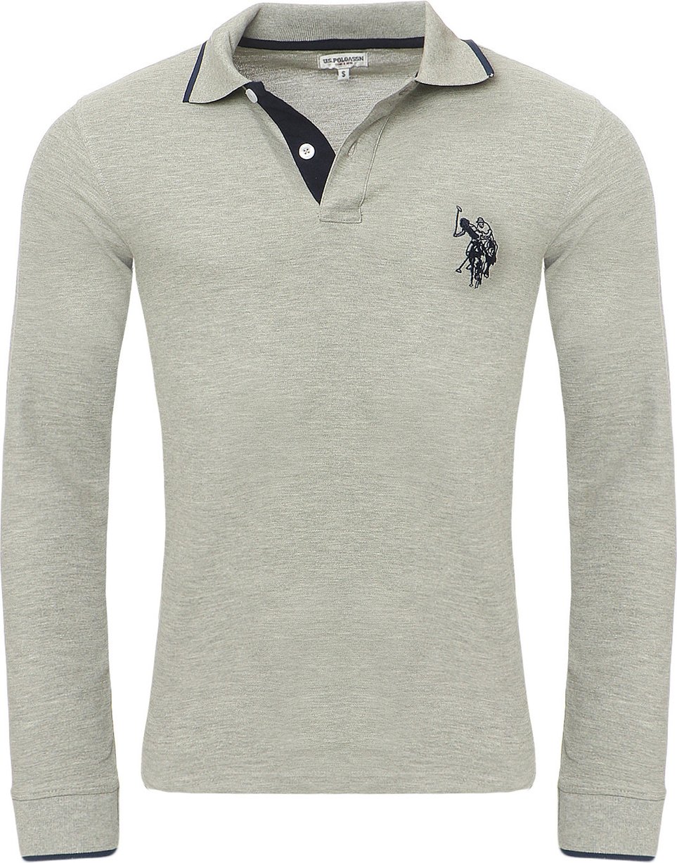 Thumbnail - U.S. Polo Assn. Langarm Poloshirt in Weiß
