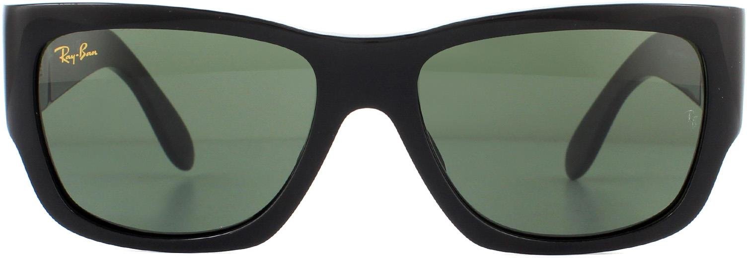 Ray-Ban Lunettes De Soleil Nomad RB2187 901/31 Brillant Noir Vert G-15