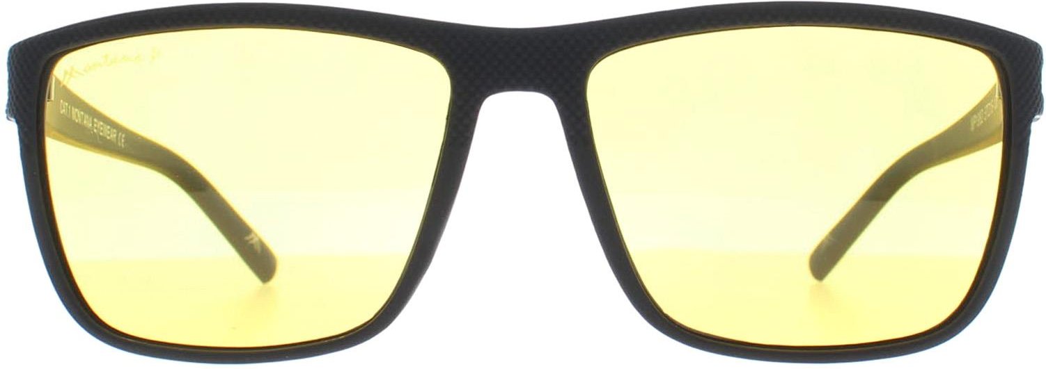 Thumbnail - Montana Rectangle Unisex Schwarz Gelb Polarized MP198 Night Driving Sonnenbrille