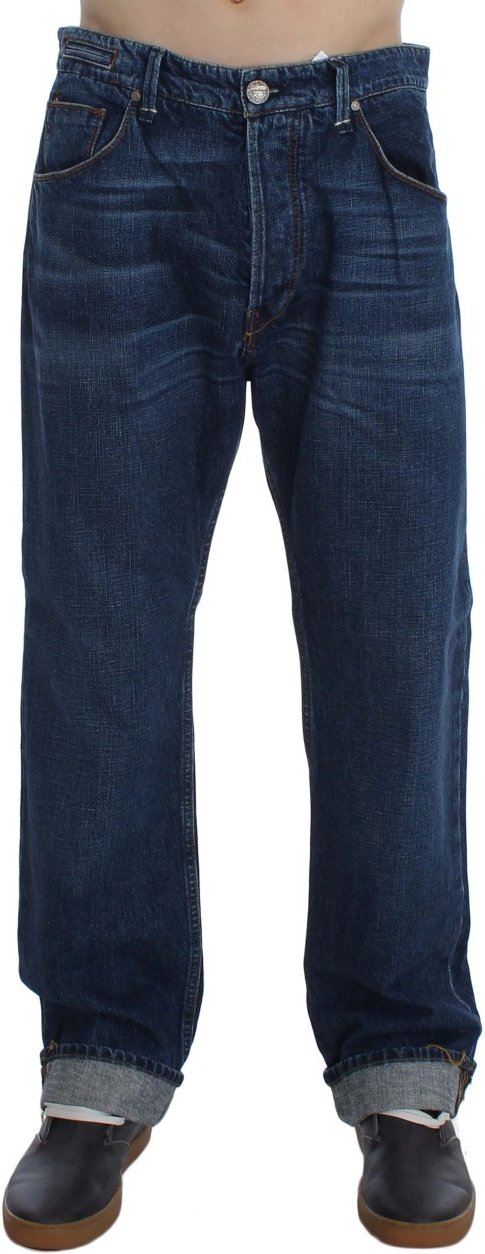 Acht - Jean ample en coton bleu délavé pour homme