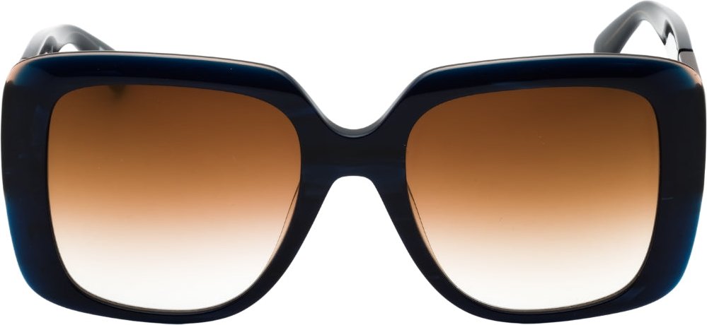 Longchamp - Braune Sonnenbrille Mit Verlaufsgläsern Und Blauem Stein