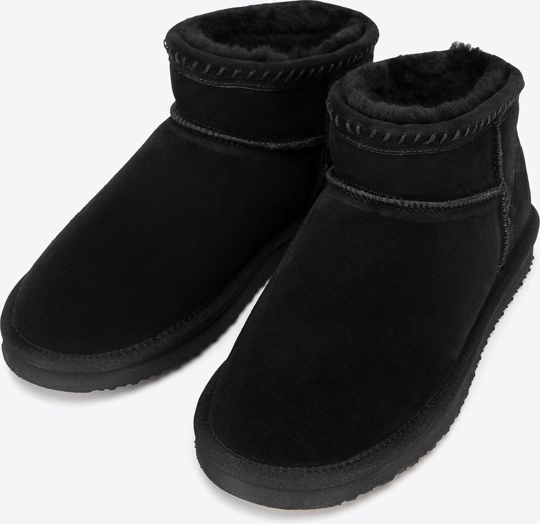 Wittchen Damen-Wildlederstiefel mit Wollfutter, Schwarz, Schwarzes Wildleder