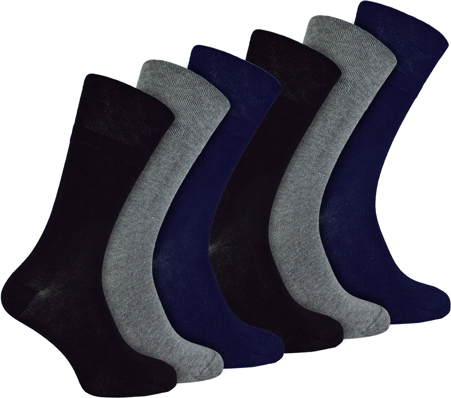 IOMI - 6 Pack Herren Diabetiker Bambus Socken | Extra breite nahtlose lockere nicht elastische Socken - BNG