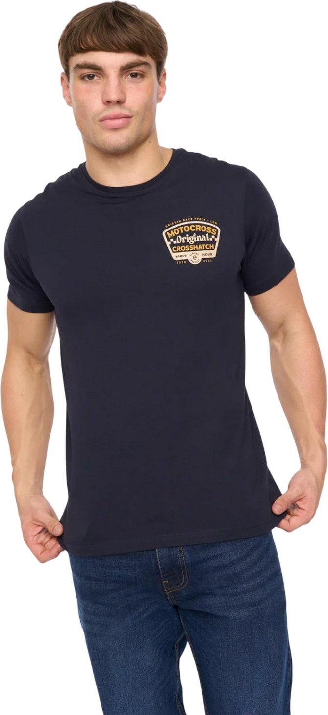 Crosshatch - "Motocross" T-Shirt für Herren (Marine)