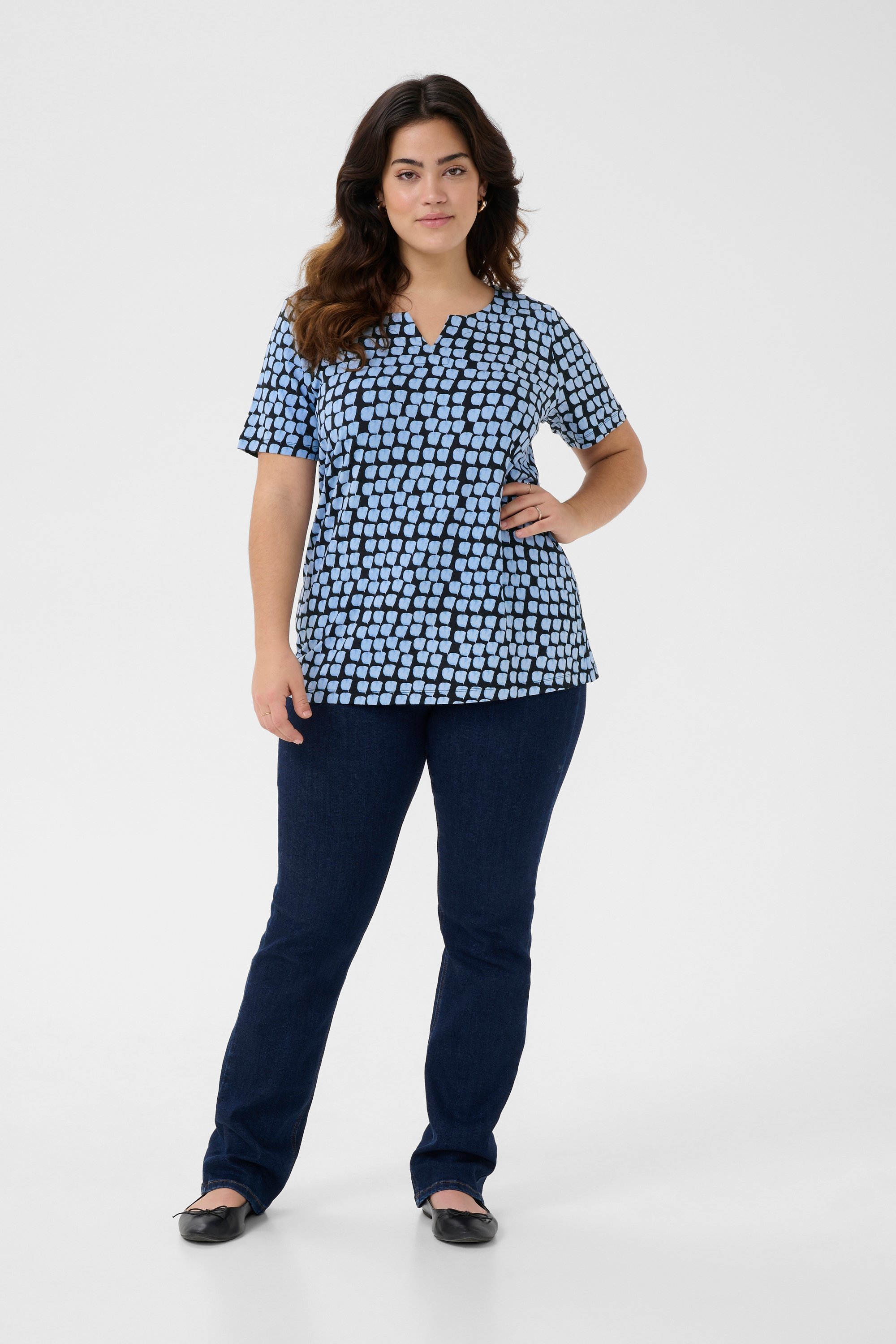 T-shirt Regular fit Black/Blue Graphic Dot black blue