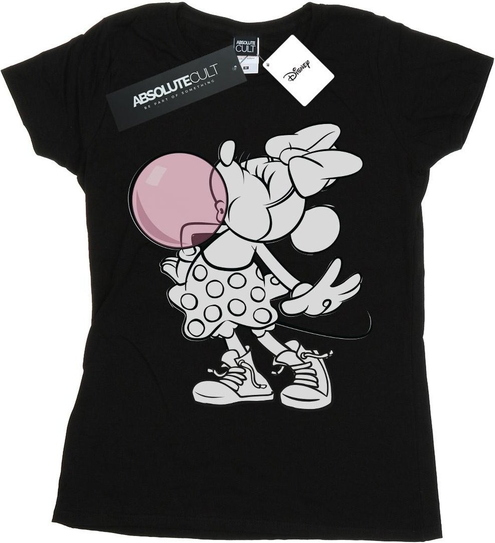 Disney - "Minnie Mouse Gum Bubble" T-Shirt für Damen (Schwarz)