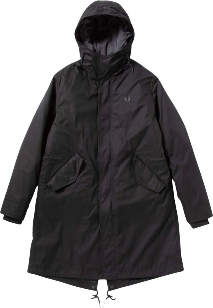 Thumbnail - Fred Perry - 2-in-1-Parkajacke mit Reißverschluss in Schwarz