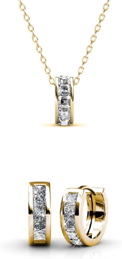 Quadratischer Reifensatz und Box - Gold und Kristall