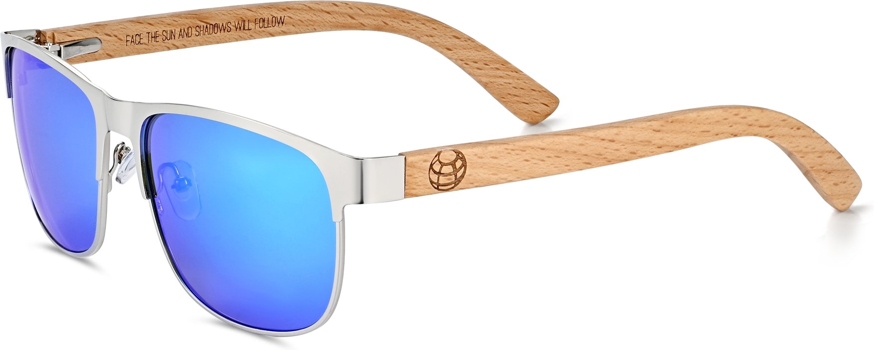 Earth Wood Troon Polarisierte Sonnenbrille - Bambus/Blau