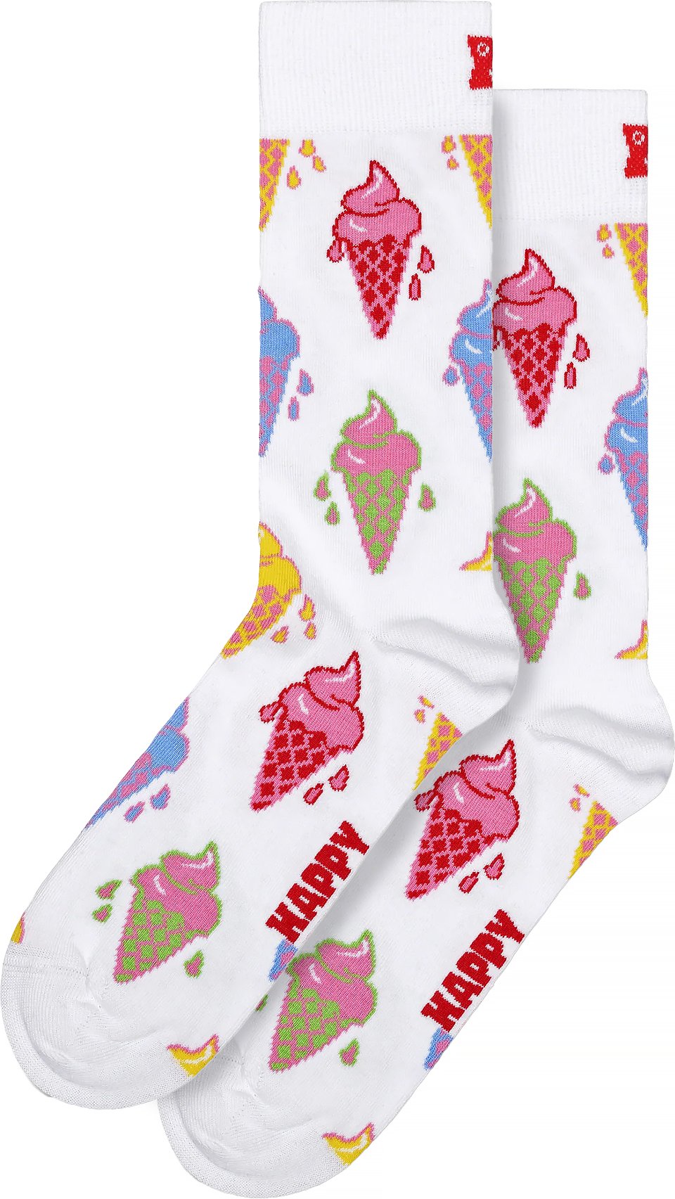 Thumbnail - Eiscreme-Socken | Happy Socks | Lustige Geschenk-Socken - Weiß