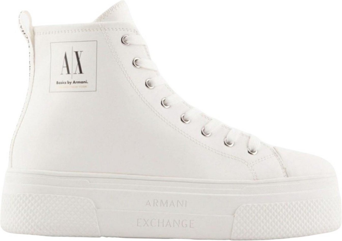 Armani Exchange - Sneaker für Damen, Plattform-Absatz (Naturweiß)