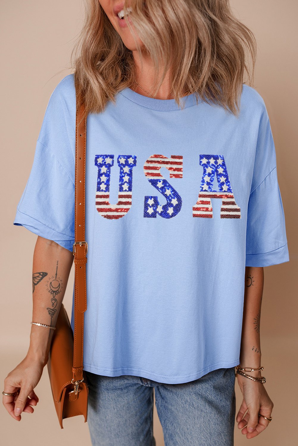 Usa Grafik T-Shirt mit kurzen Ärmeln