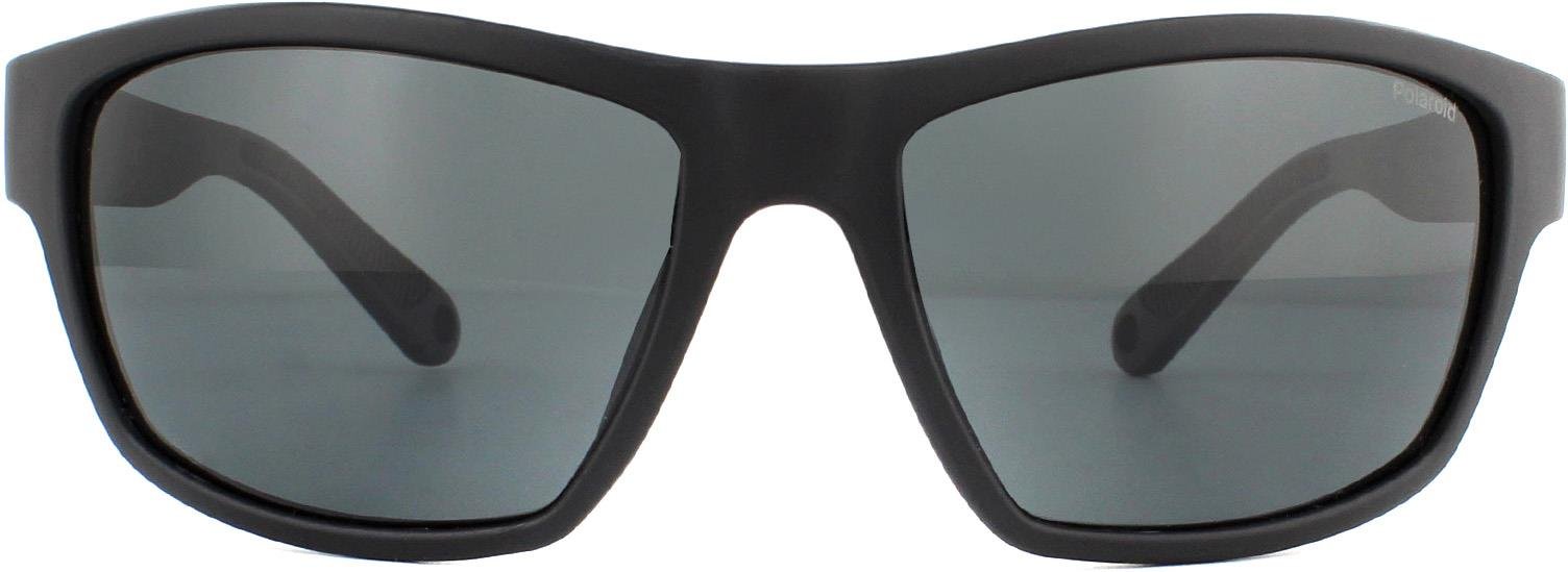 Polaroid Sport Wrap Mens Schwarz Grau Polarisierte Sonnenbrille