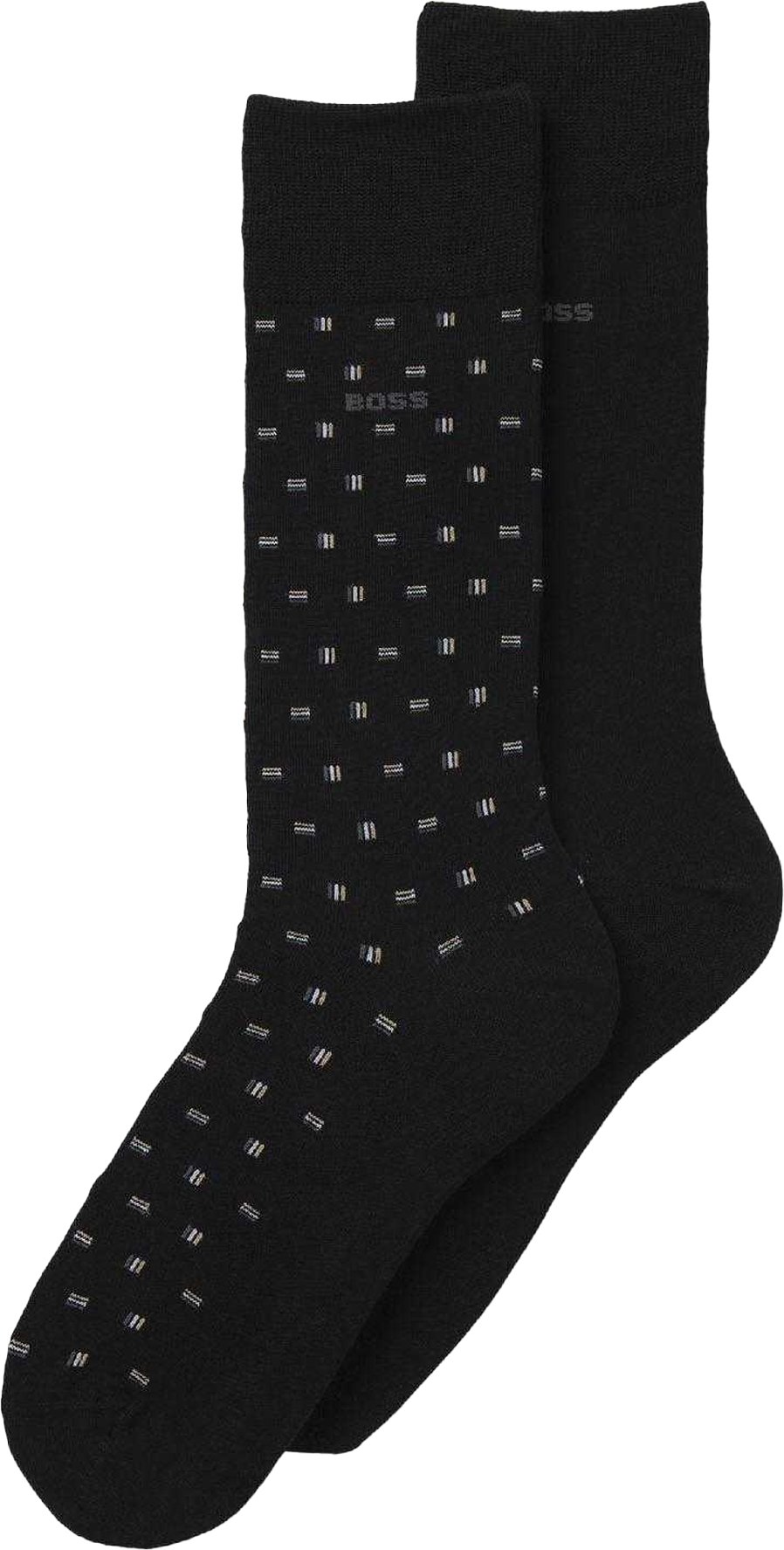 Boss - Socken für Herren, Mercerisierte Baumwolle, Regulär (2er-Pack) (Schwarz)